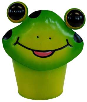 Preview: Lustiger Blumentopf Frosch - Gartendekoration